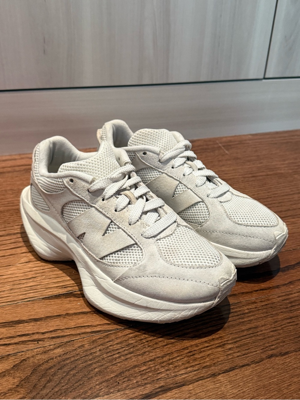 Women's Neutral Chunky Mesh Lace-Up NewBalance Sneakers